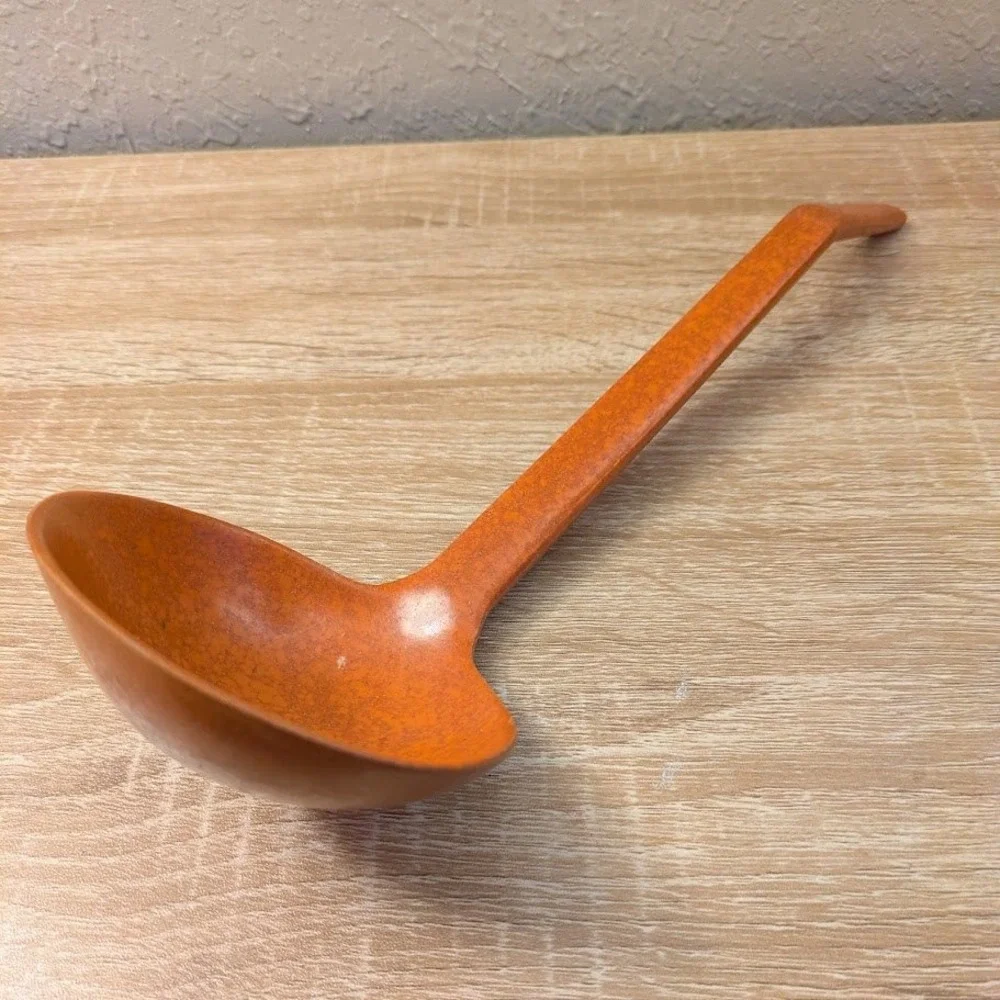 VTG Flintwood Orange Melamine Soup Ladle Long Handle Kitchen Serving Utensil‎
